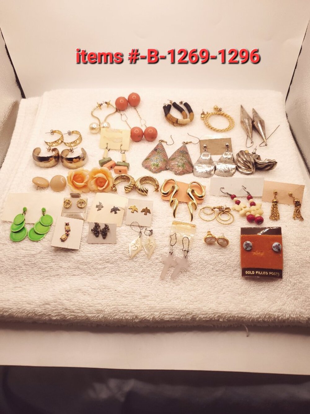 28 Pair of Pierced Earrings, items # B- 1269-1296,.  wt. 182 grams.